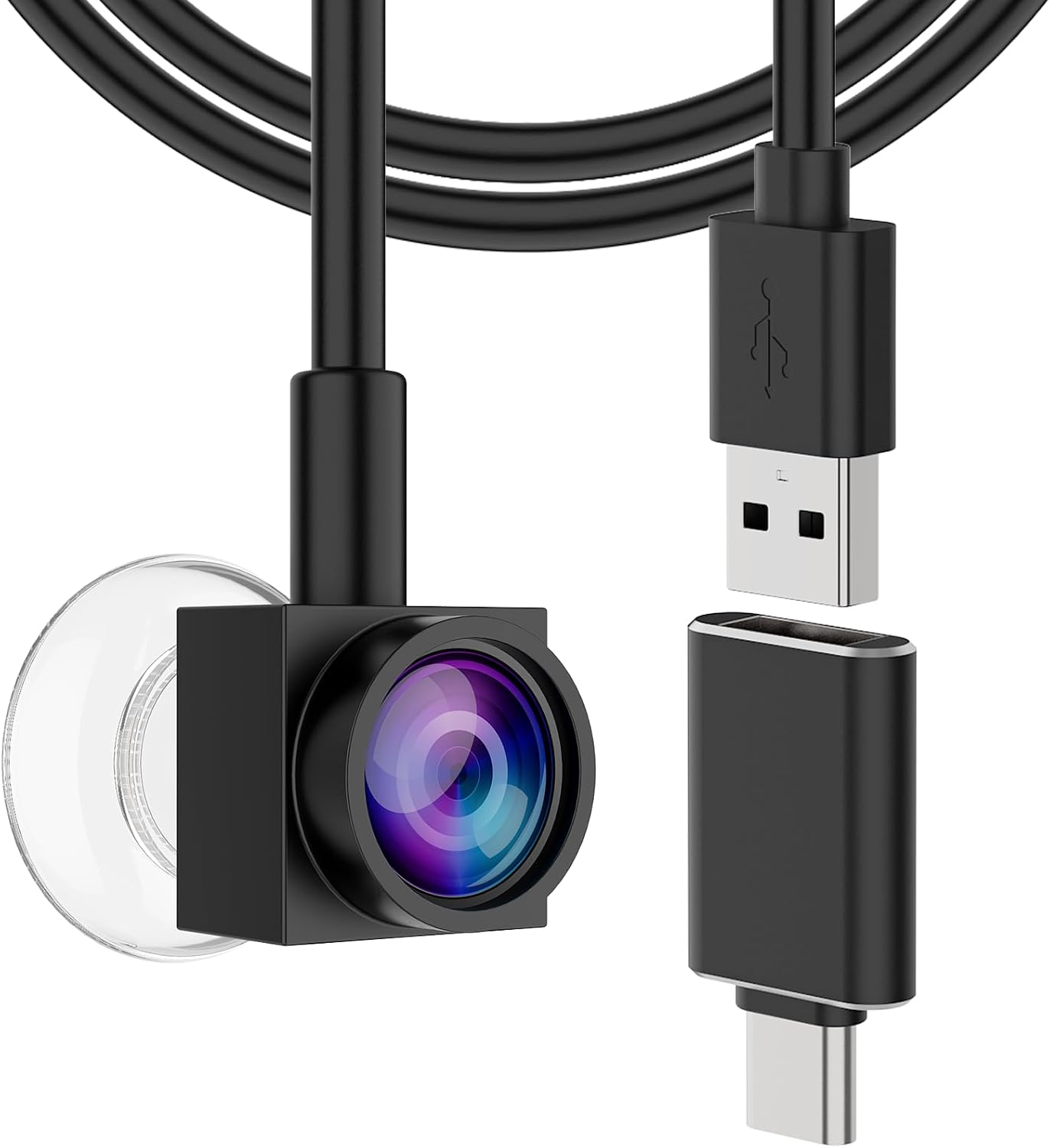 Eye Contact Webcam 1080P Auto Focus with Suction Cup of Center Screen, Web cam with Noise-Cancelling Microphone for PC and Laptop,Plug & Play USB Webcam for Zoom/Teams/Streaming