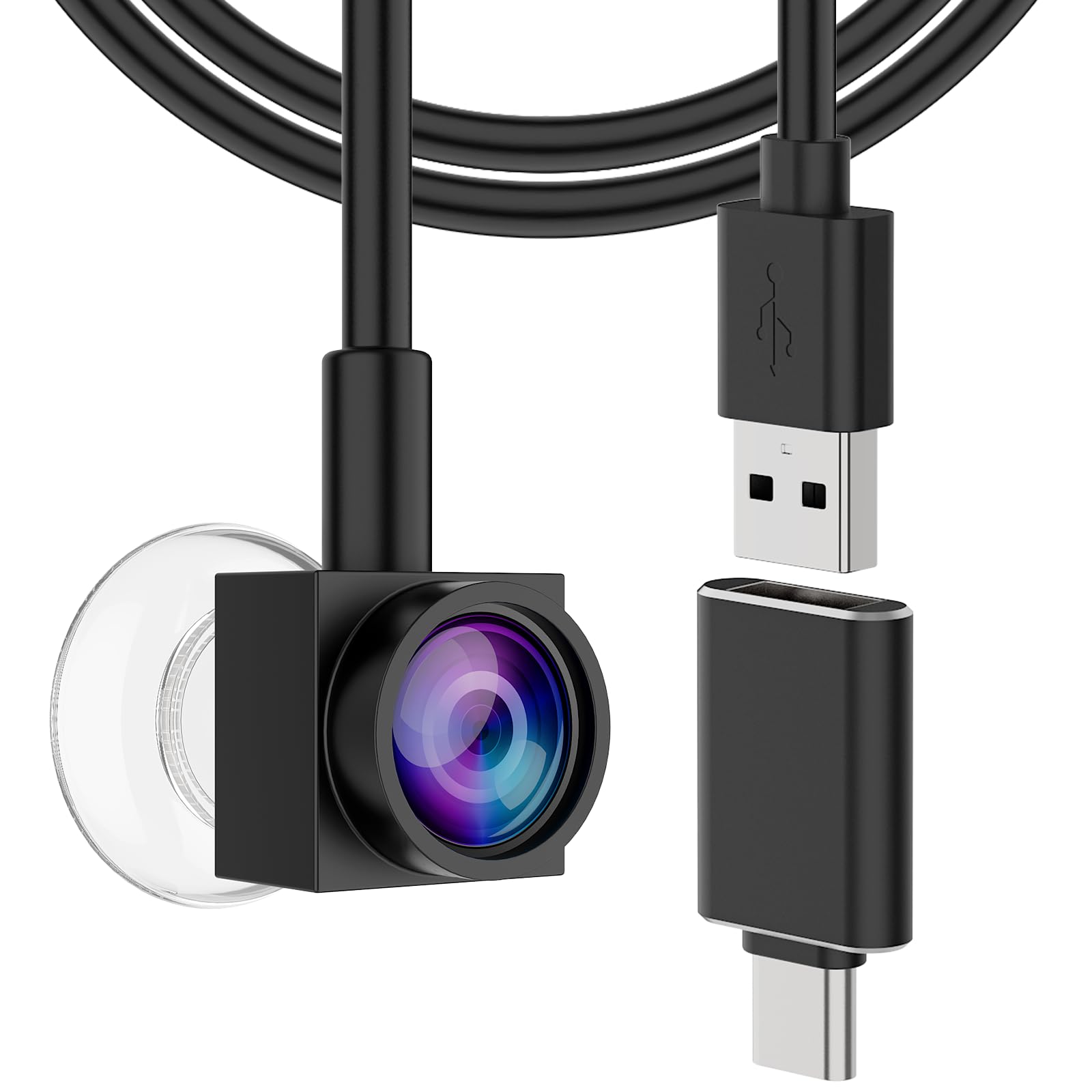 Uyissykia Eye Contact Webcam 1080P Auto Focus with Suction Cup of Center Screen, Web cam with Noise-Cancelling Microphone for PC and Laptop,Plug & Play USB Webcam for Zoom/Teams/Streaming