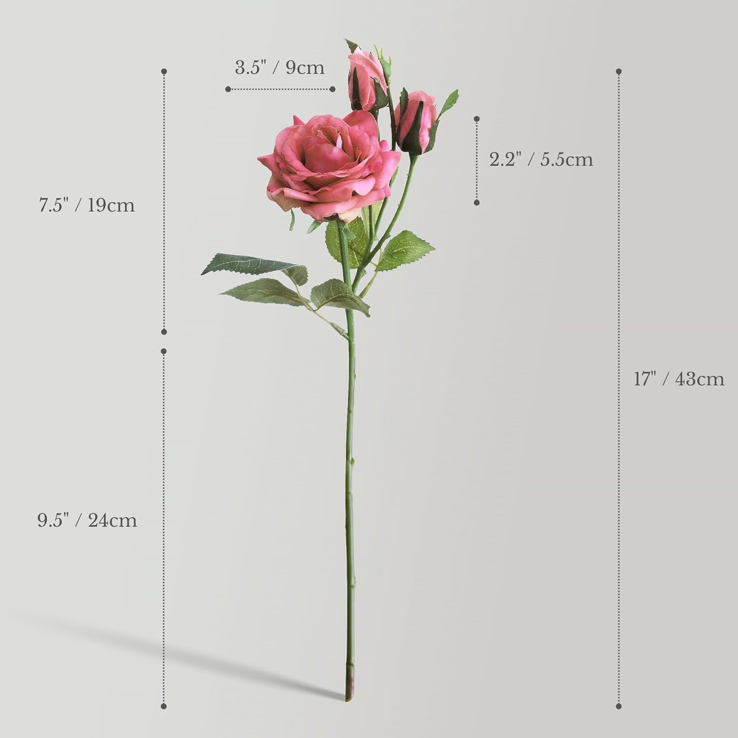Real Touch Artificial Roses, 8PCS Long Stem Faux Flowers with Gift Box Packaging, Allergy-Free Floral Gift Set, Realistic Fake Roses for Home, Kitchen, Office, Wedding Décor, Gift Arrangement