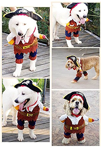 Topsung Cool Caribbean Pirate Pet Halloween Costume For Small To Medium Dogs/Cats, Size M #TOP6