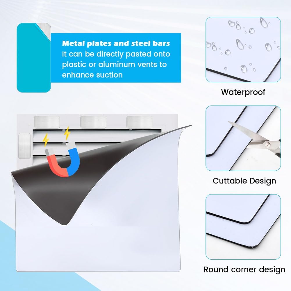 2 Pack Square Magnetic Vent Cover with 24PCS Metal Plate, 12" x 12" Magnetic Vent Cover Register Vents Covers for Wall, or Ceiling, Applicable to All Material Vents