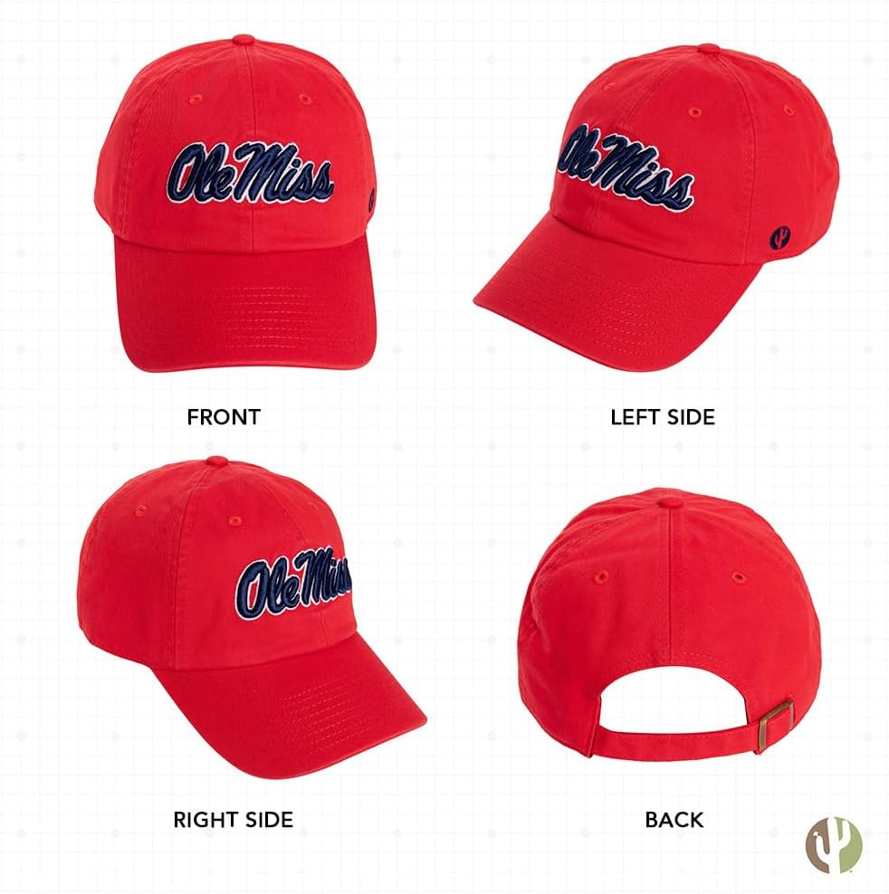 Desert Cactus Ole Miss University of Mississippi Baseball Hat Rebels Brimmed Embroidered Cap Adjustable Cloth Strap Adult - Image 3