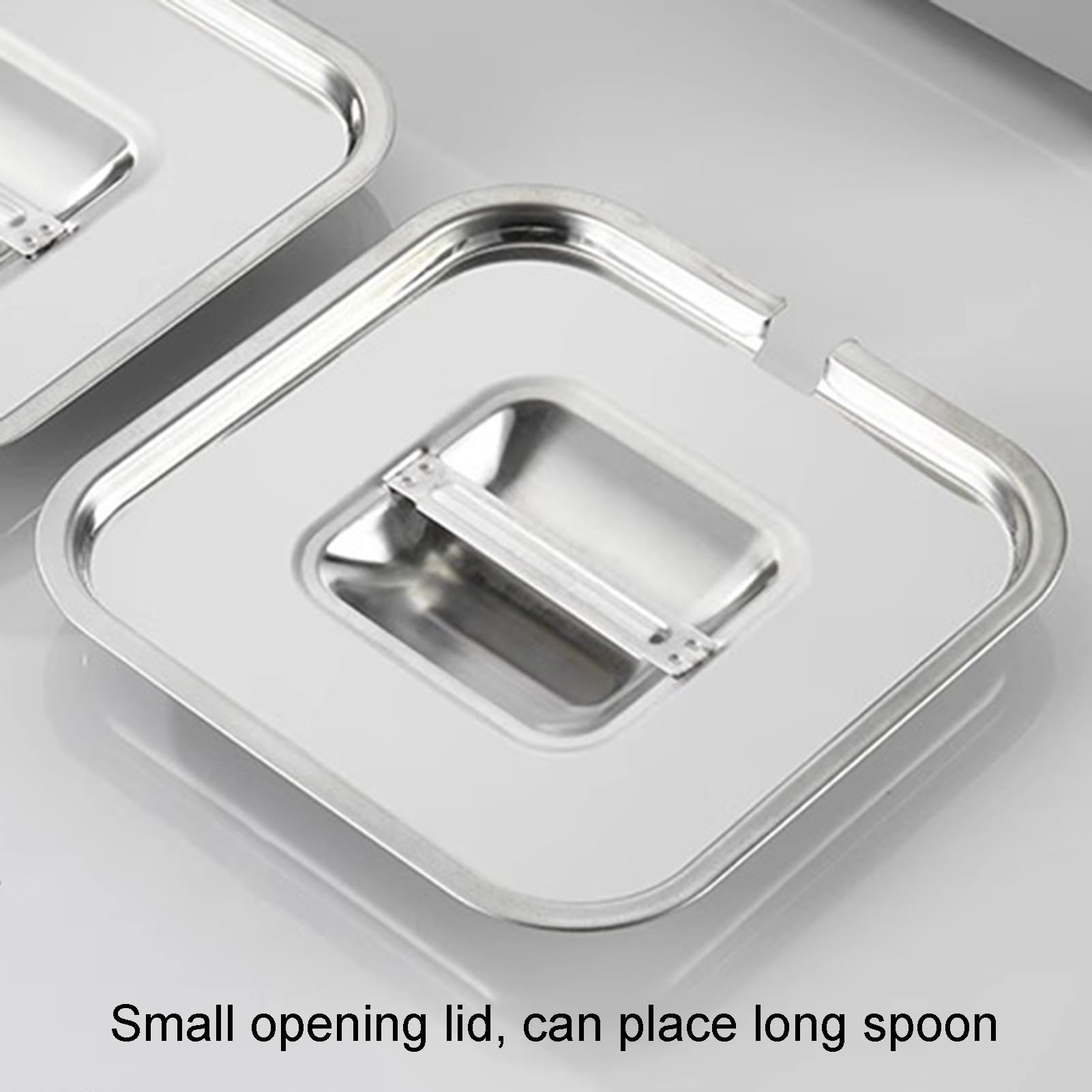 Juego De Especieros Comerciales De Acero Inoxidable Soporte Para Mostrador, Recipiente Para Alimentos Dispensador, Caja Organizadora Para Sal, Azúcar, Condimentos Y Frutas(Silver-B,53x18x15.5cm)