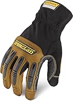 Ironclad Ranchworx RWG2 Premier Leather Work Gloves - Kevlar Reinforced, Machine Washable Goatskin, Patented Rolltop Fingertips, Durable Fit