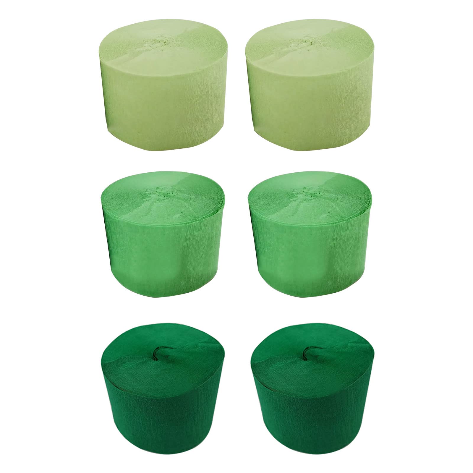 6 Rouleaux Papier Crépon Vert - 4,5 Cm X 25 M, 3 Nuances, Pour Décoration Fête, Mariage, Anniversaire, DIY