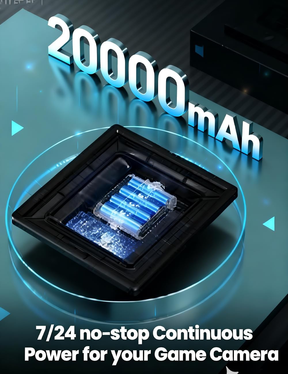 10W Solar Panel for Trail Camera with 20000mAh Rechargeable Battery, 12V 6V Solar Battery Charger Kit Supply for Hunting Game Camera, Waterproof Hunting Accessory