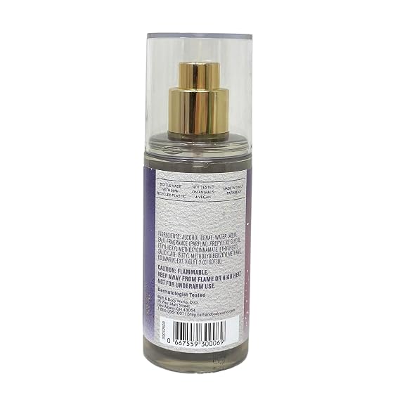 Bath & Body Works Snowflakes & Cashmere Mini Fragrance Mist and Body Cream Bundle with a Himalayan Salts Springs Sample Soap - Travel Size