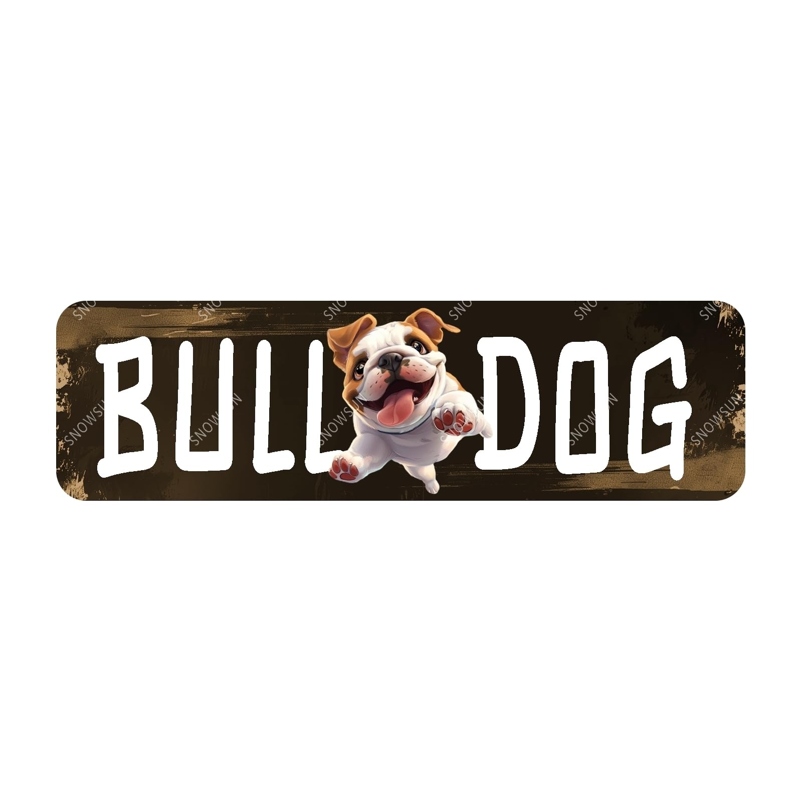 Bulldog Dog Street Tin Sign Aluminum Metal Sign Funny Vintage Dog Wall Decor for Home Farmhouse Bar Cafe Fence Yard Decor 4x16 Inch