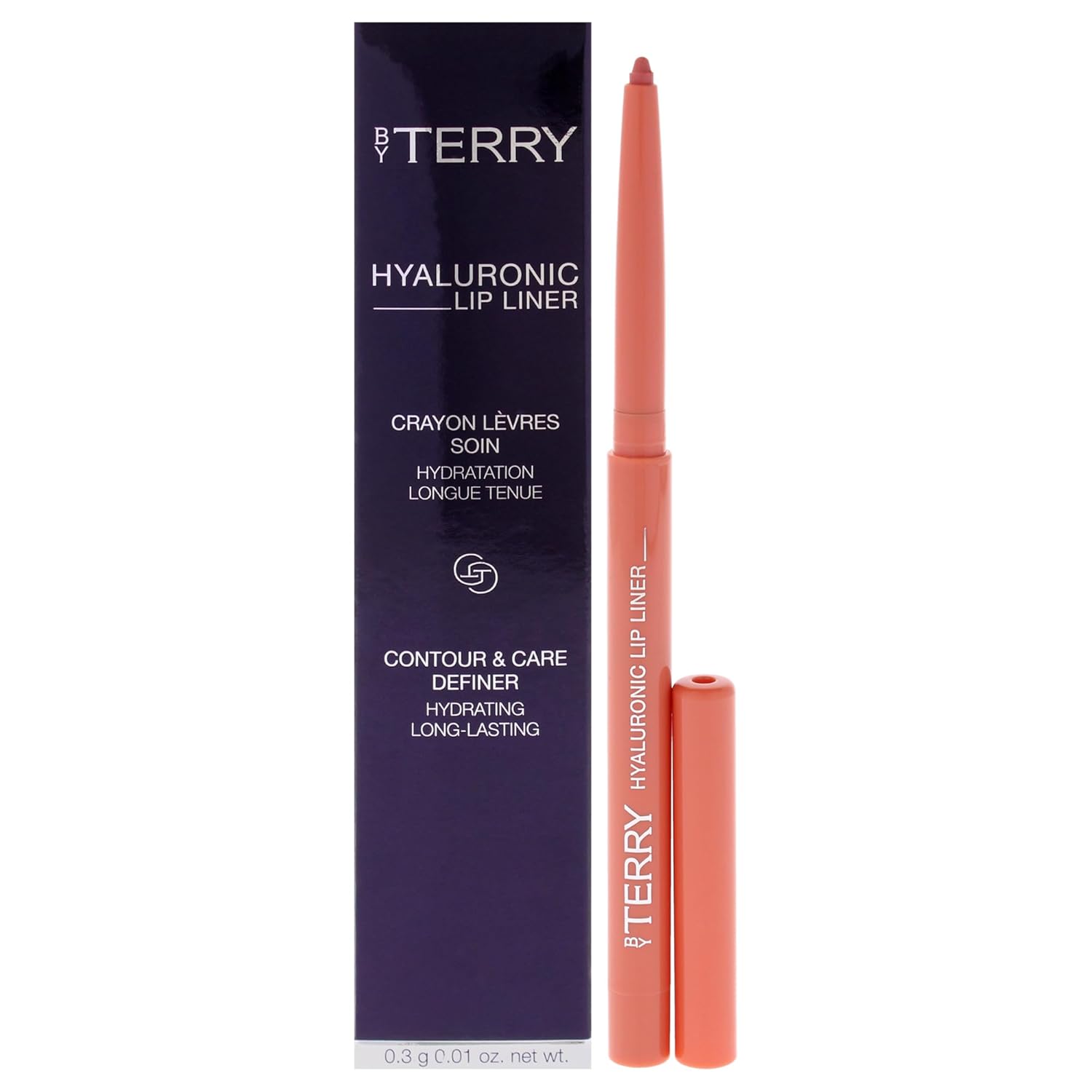 By Terry Hyaluronic Lip Liner Pencil, Defines the Lips, Creamy & Hydrating Formula, Intensely Pigmented & Long-lasting Coverage, Vegan, Nudism, 0.05oz