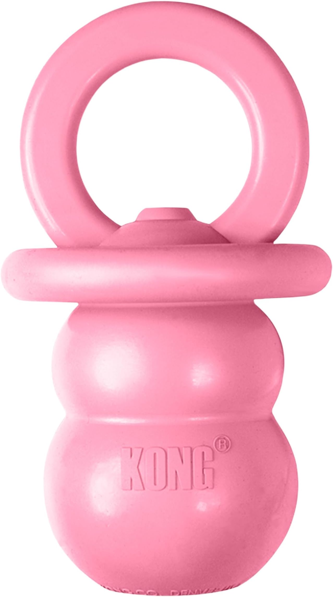 Puppy Binkie - Pacifier Dog Toy for Puppies - Stuffable Treat Chew Toy for Treats - Durable Natural Rubber for Teething Puppy - for Small Puppies - Pink