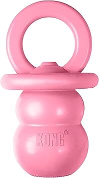 KONG Puppy Binkie - Pacifier Dog Toy for Puppies - Stuffable Treat Chew Toy for Treats - Durable Natural Rubber for Teething