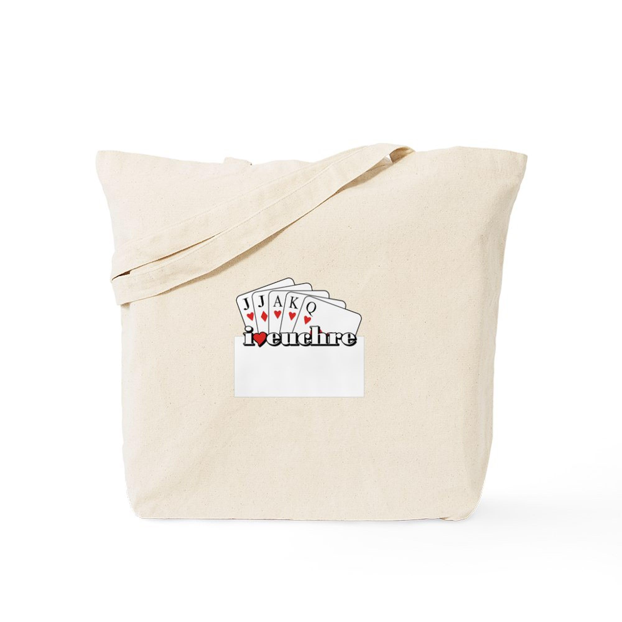 CafePress I Heart Euchre Tote Bag Reusable Natural Beige Canvas Shopping Bag