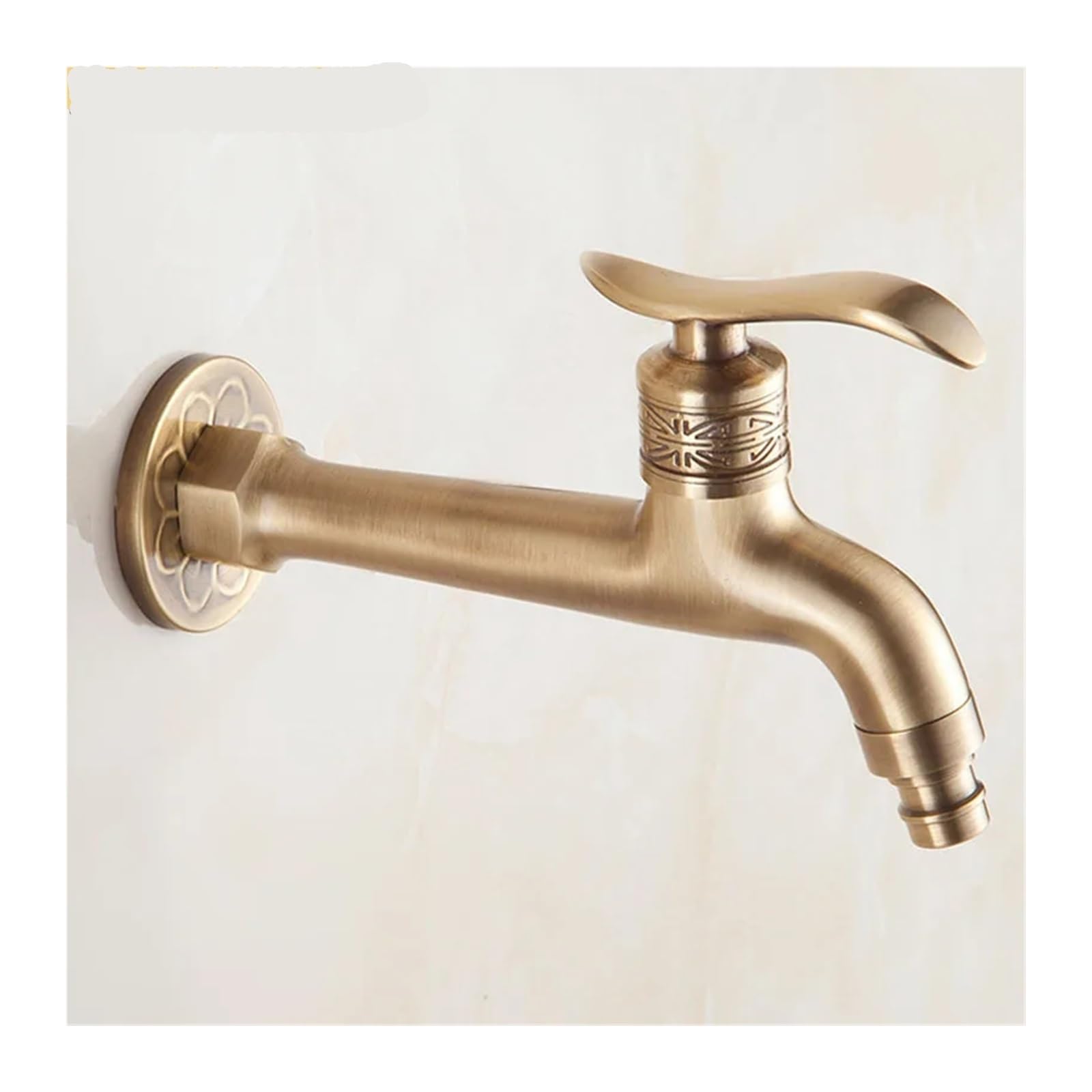 Grifo para lavadora montado en la pared con acabado rústico de latón para jardín YT-5156