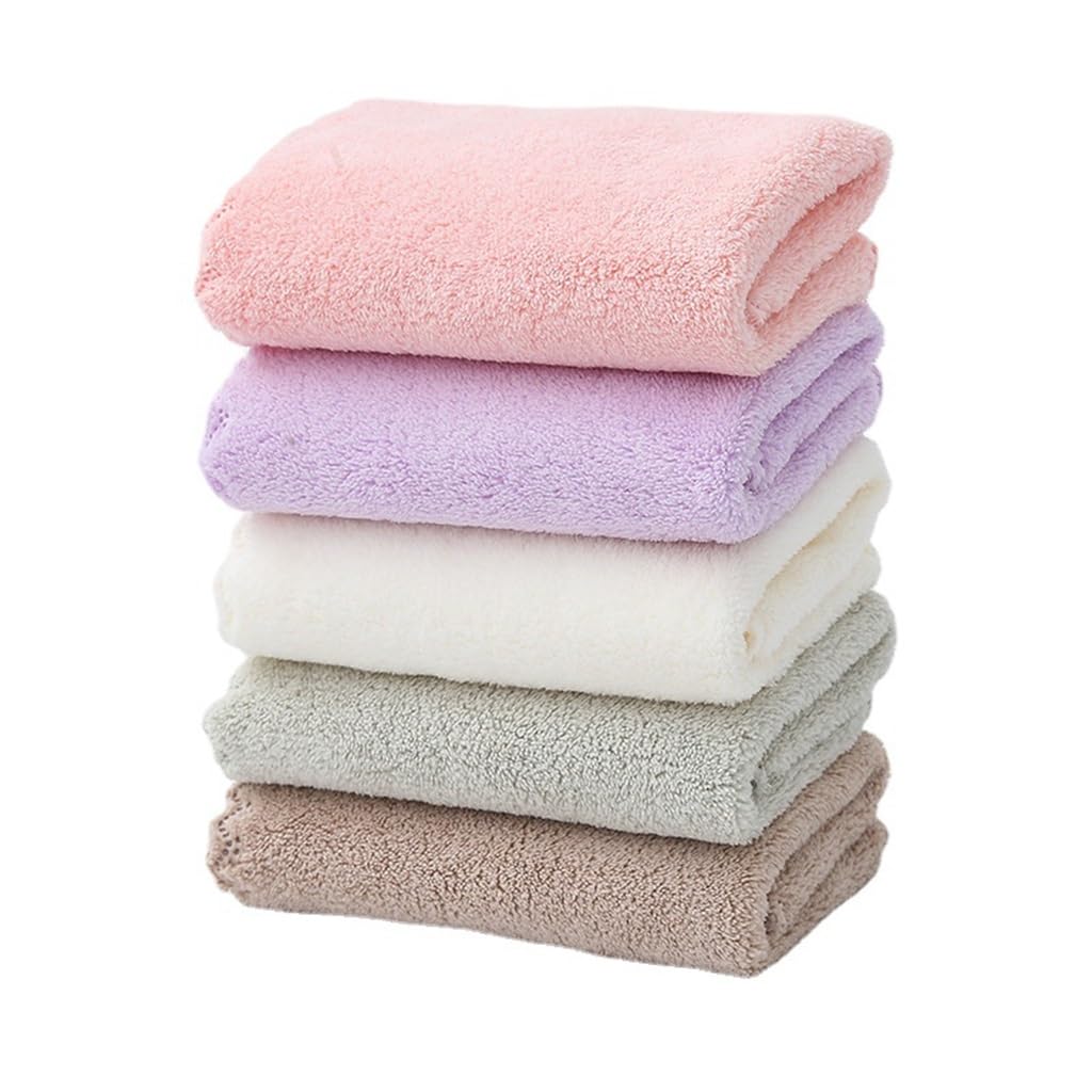 Serviette carrée en velours corail lot multicolore doux pour la toilette quotidienne