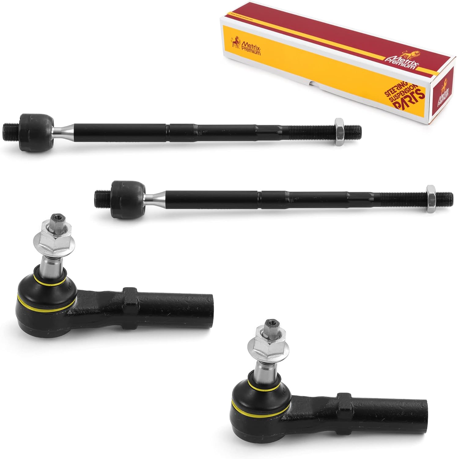 Metrix Premium Chassis Parts – 4 PC Inner & Outer Tie Rod End Kit Fits 08-10 Dodge Challenger, 07-10 Charger RWD, 06 Charger, 05-08 Magnum RWD, 05-10 Chrysler 300 RWD, EV80702, ES3571, Made in Europe