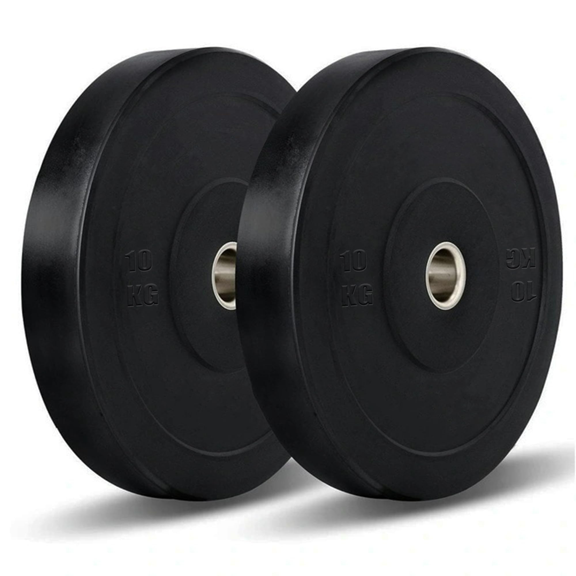MaxStrength Weightlifting 2" Rubber Olympic Disc 5cm Weights Plates | Powerlifting Bodybuilding Home Gym Bar | Exercise Training Workout Muscles Building (10KG X2 = 20KG)