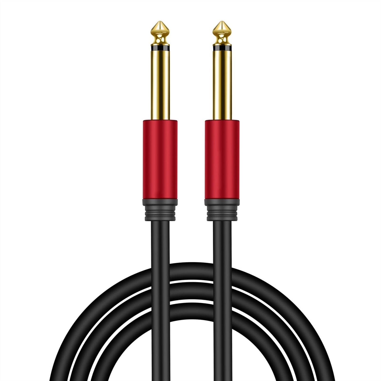 Gitarren instrumentenkabel 6.35mm Gitarre-Kabel-Mono-Mann Mit Männlicher Schnur Für Elektrische Bass-Elektrormandoline (Color : Crimson, Size : 6 m)