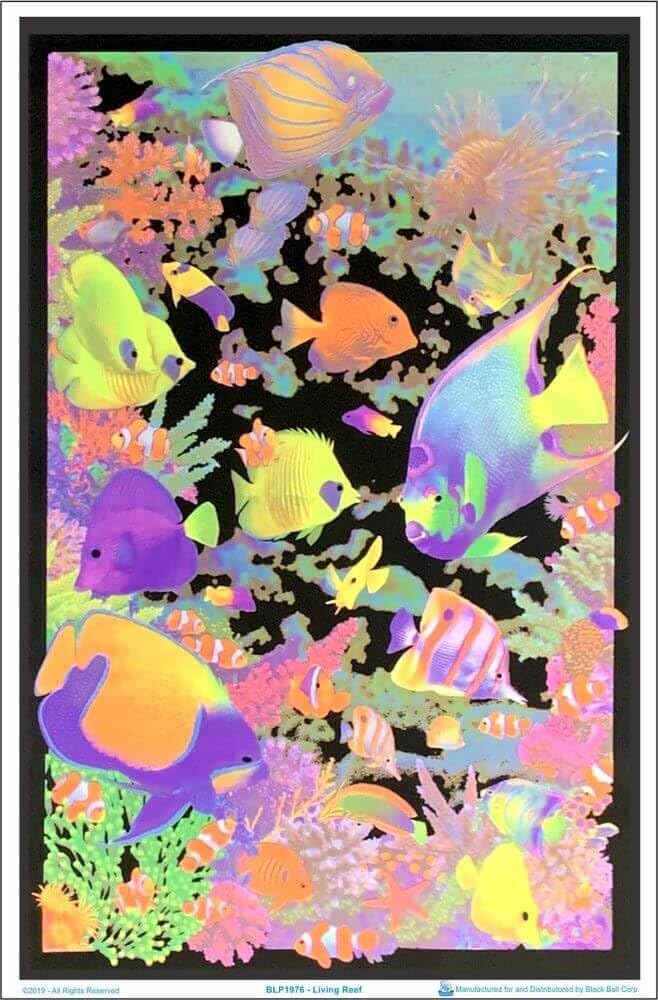 Opticz Living Reef Blacklight Poster by Opticz