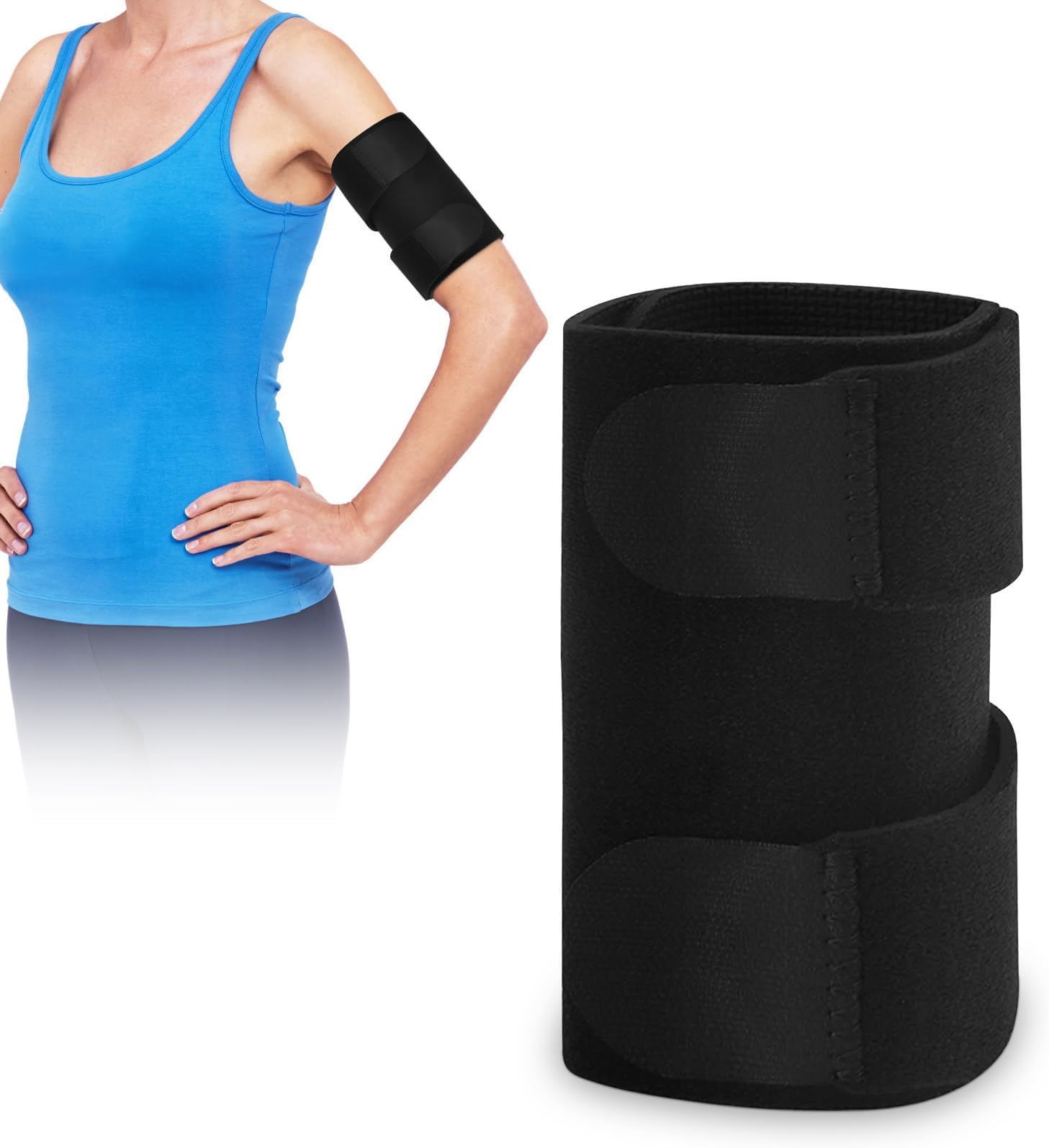 Yosoo Health Gear Upper Arm Sleeve Compression, Bicep Tendonitis Brace Compression Sleeve Adjustable Elbow Brace Arm Support Wrap for Upper Arm