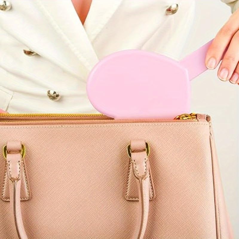 5pcs Heart-Shaped Handheld Mirror, Portable Makeup Mirror, Suitable for Women, mini Mirror Princess Party Gift (White) image 2