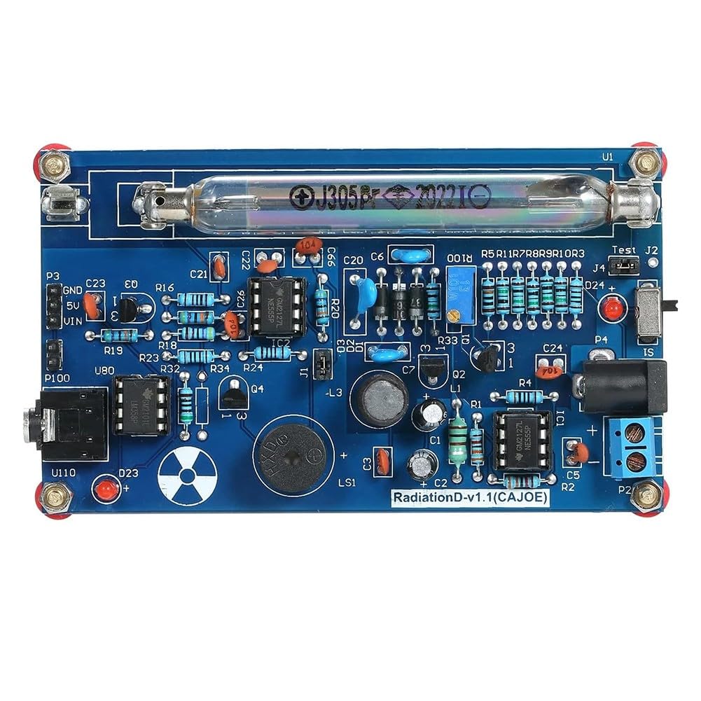 Kit de detector de radiación nuclear DIY con tubo J305, compatible con Arduino para montaje de contador Geiger, alertas visuales y audibles, placa PCB para tubos M4011/STS-5/SBM-20