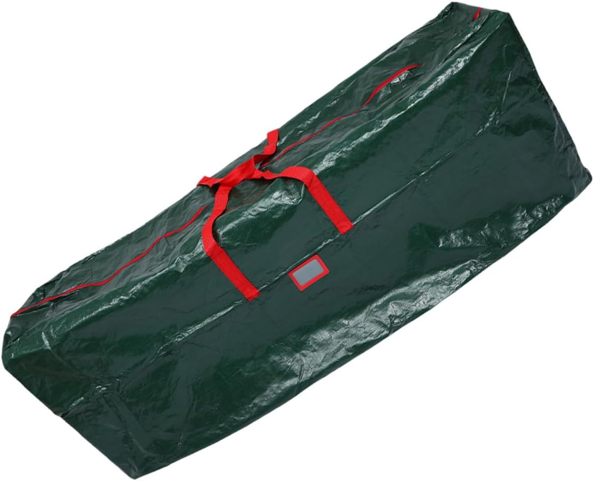 Toyvian Christmas Tree Storage Bag Waterproof 165x38x76cm with Handles Dual Zipper Dustproof Heavy-duty Green Holiday Tree Storage Pouch for Home Organization