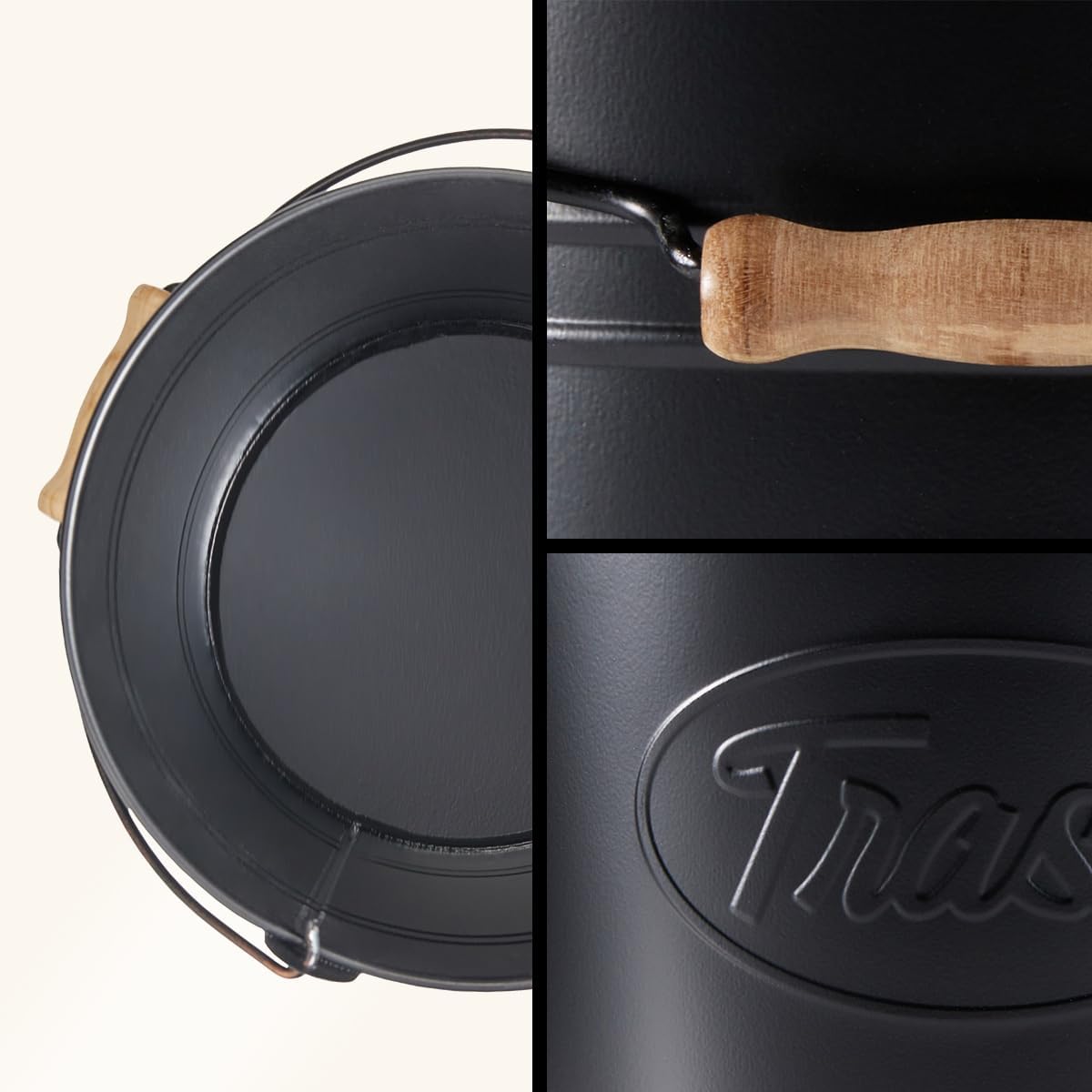 Set 3, Country Bathroom Trash Can and Toilet Brush Set, Metal Rustic Farmhouse Bathroom Decor, Industrial Style Galvanized Tin Bathroom Accessories, Vintage Western Themed Toilet Brush with Holder