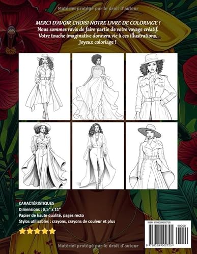Mode Mélanine Livres De Coloriage Pour La Détente Des Adultes: Pages De Style De Mode Mélanine Pour