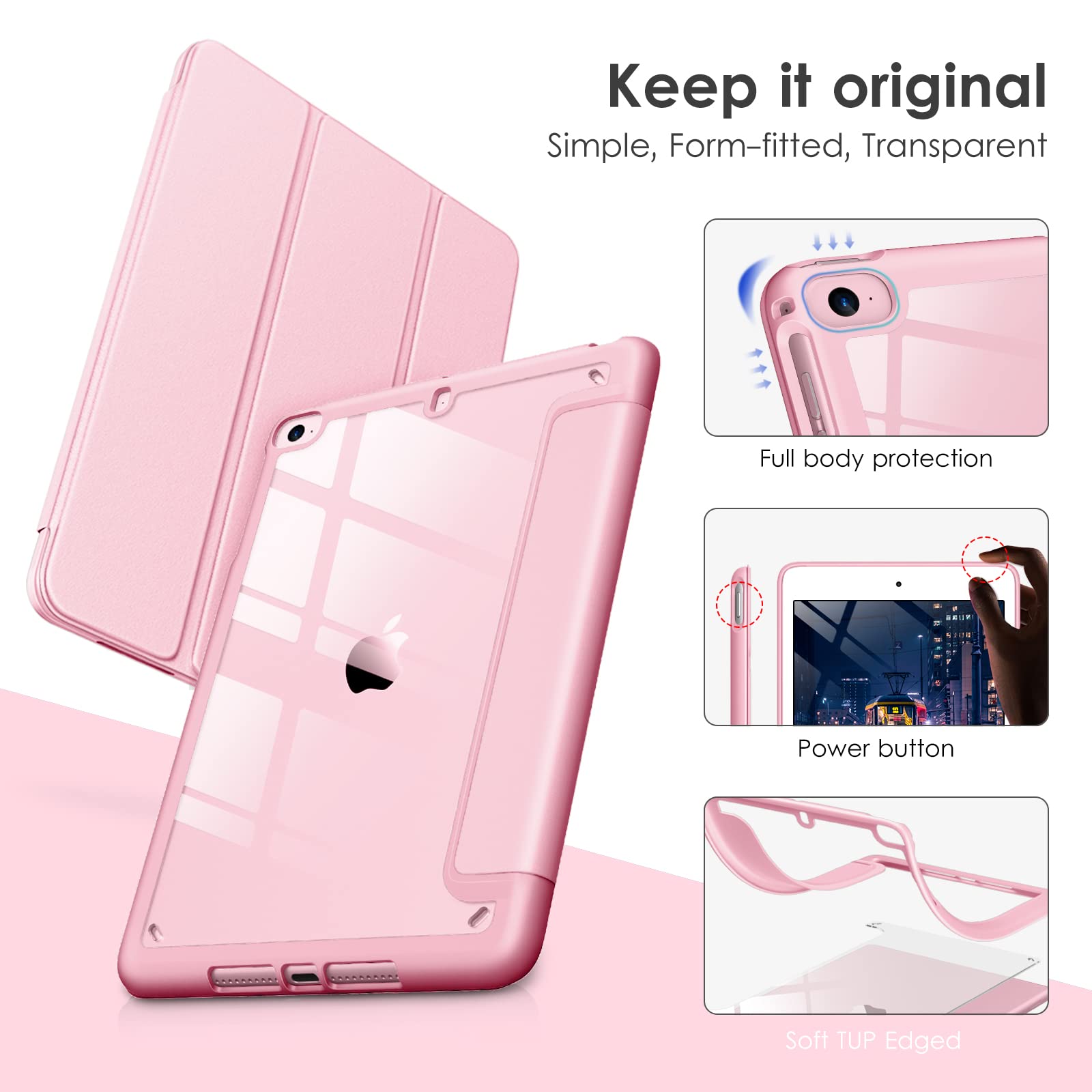 Apple iPad mini ピンク 本体とiPad miniケース Amazon.com: VIKESI for iPad mini 4 5 3 2 1 Case,Clear 7.9 inch