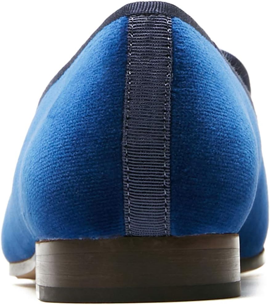 Journey West Women's Velvet Loafer Flat with Embroidery Velvet Slippers - Image 4