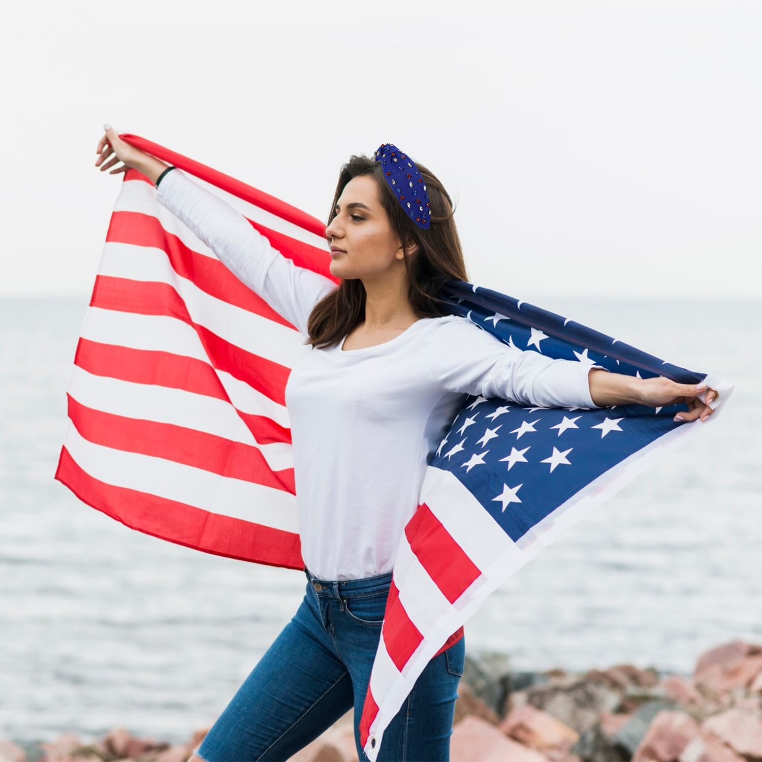 Amazon.com : 4th of July Headbands for Women, 4th of July  display picture 1