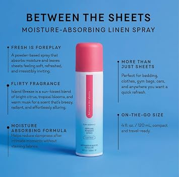 Pure Romance Between The Sheets | Moisture-Absorbing Linen Spray (Island Breeze)
