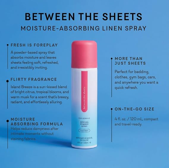 Pure Romance Between The Sheets | Moisture-Absorbing Linen Spray (Island Breeze)