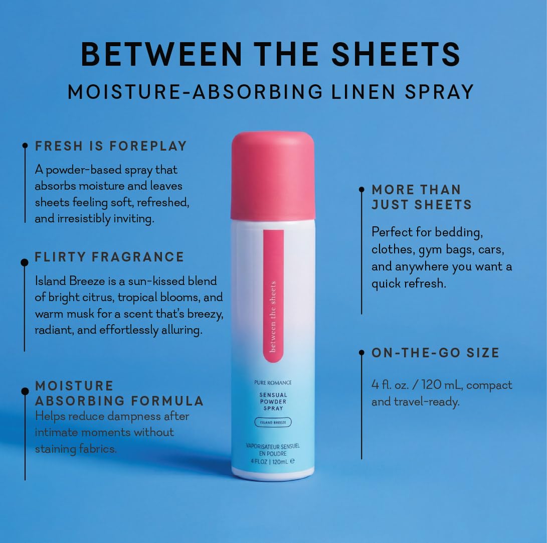 Pure Romance Between The Sheets | Moisture-Absorbing Linen Spray - Island Breeze
