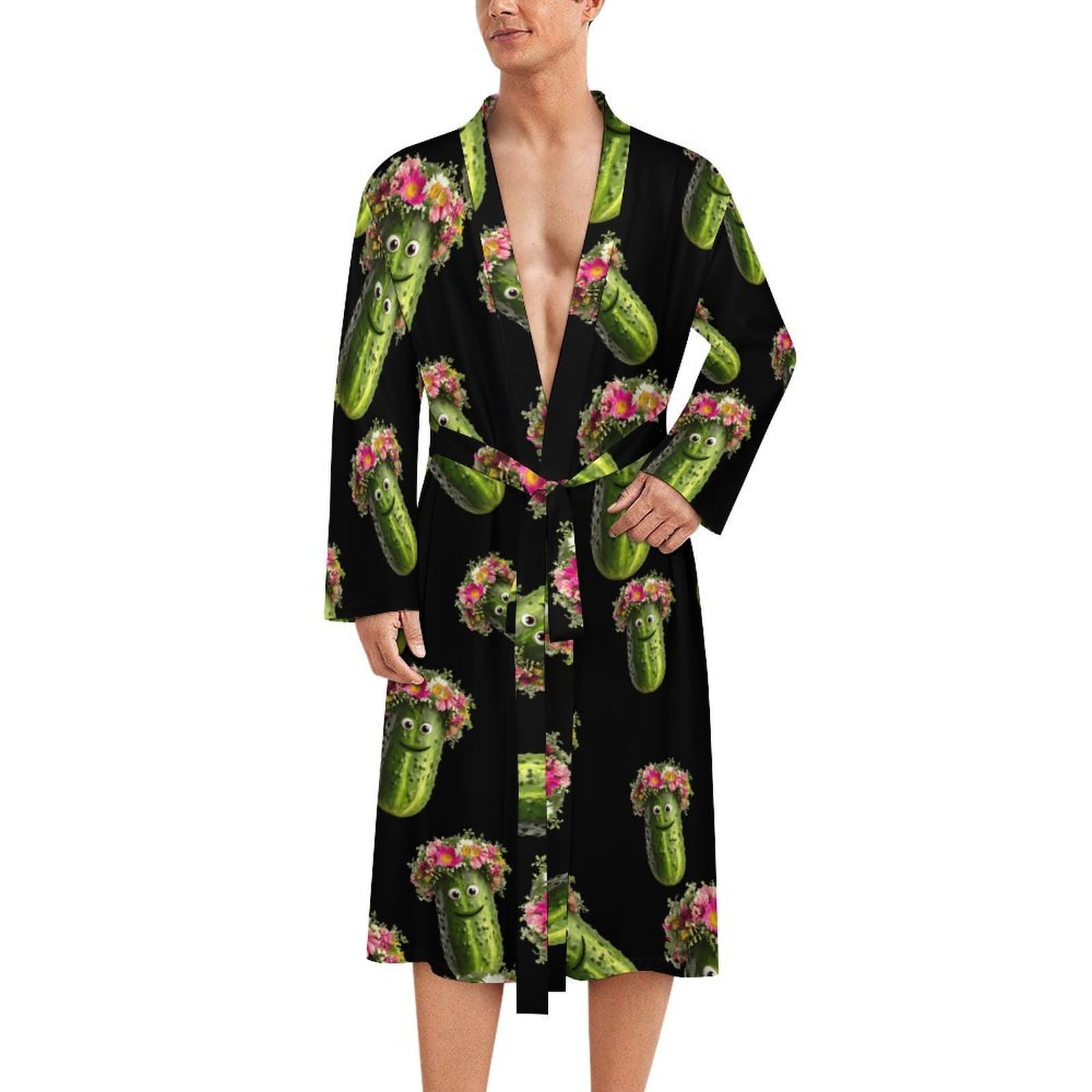 Bata de baño divertida para hombre suave cómoda casa longitud media 8