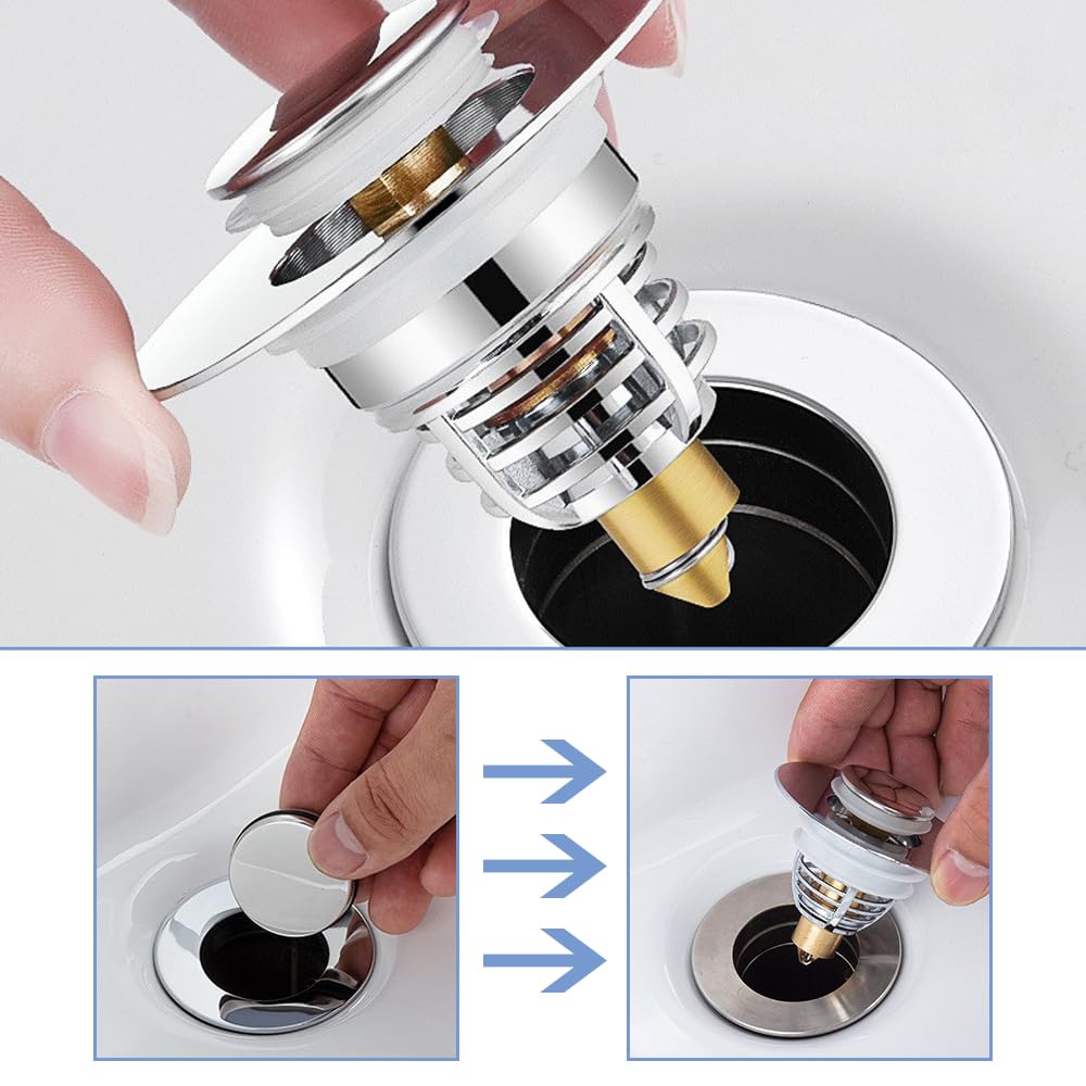 Amazon.co.jp: 下水部品ドレインプラグ 洗面台ポップアップ ゴミ受け