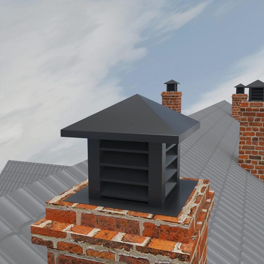 GYRAXDJN Aluminum Chimney Cap Rain Cover for Outdoor Chimneys Fits Existing Flues Weatherproof Ventilation Solution Essential for Home Protection