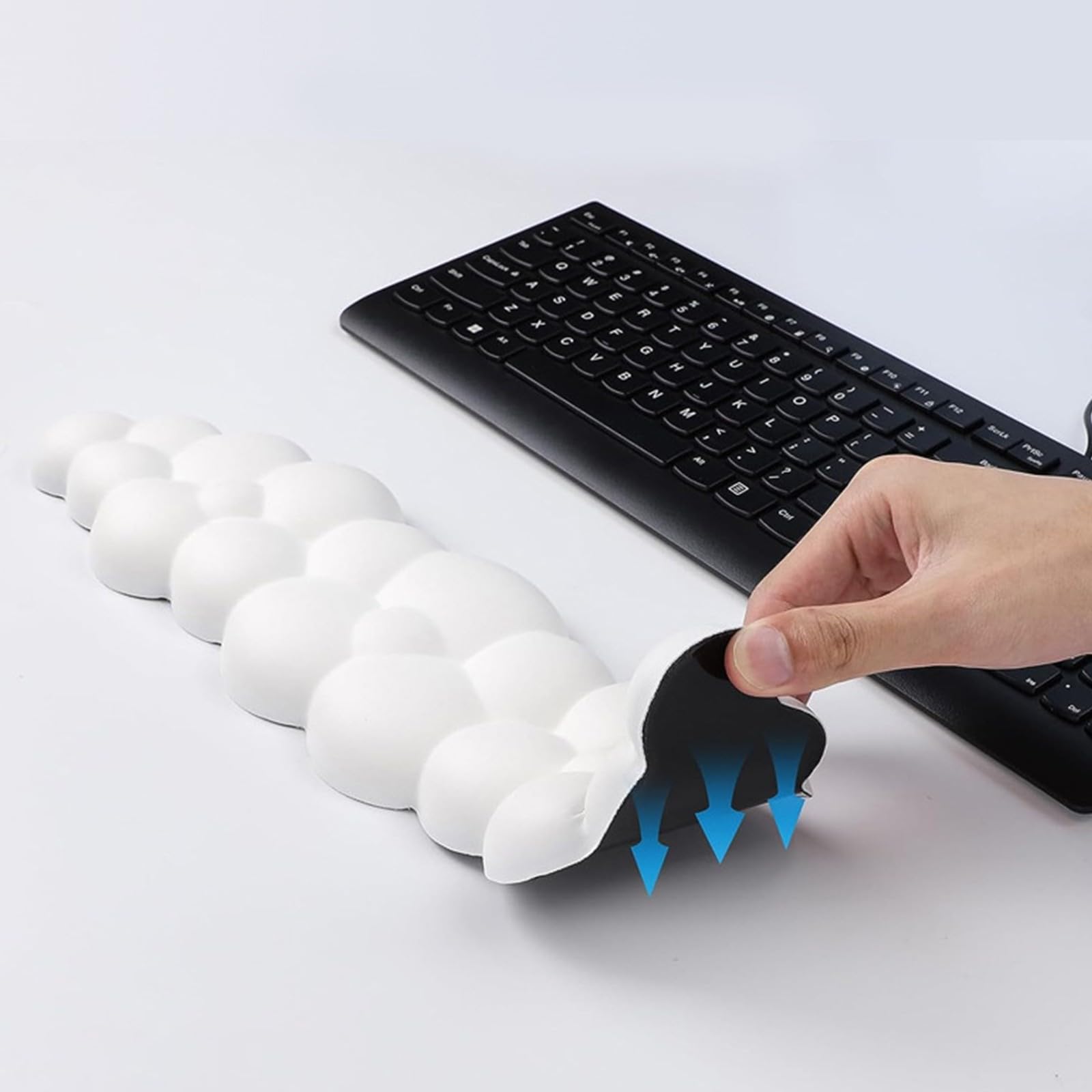3. Atmungsaktive Silikon-Handgelenkauflage mit Gel-infundiertem Memory-Schaum, ergonomische Tastatur für Computertisch, Büro, Gaming-Zubehör, ergonomisches Handgelenkpolster für Büro