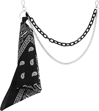 Ymapinc Bandana Pants Chain for Jeans, Punk Y2K Jean Chain for Men, Hip Hop Waist Chains, Grunge/Rave/Streetwear Jewelry, Paisley Pattern Outfit Accessories