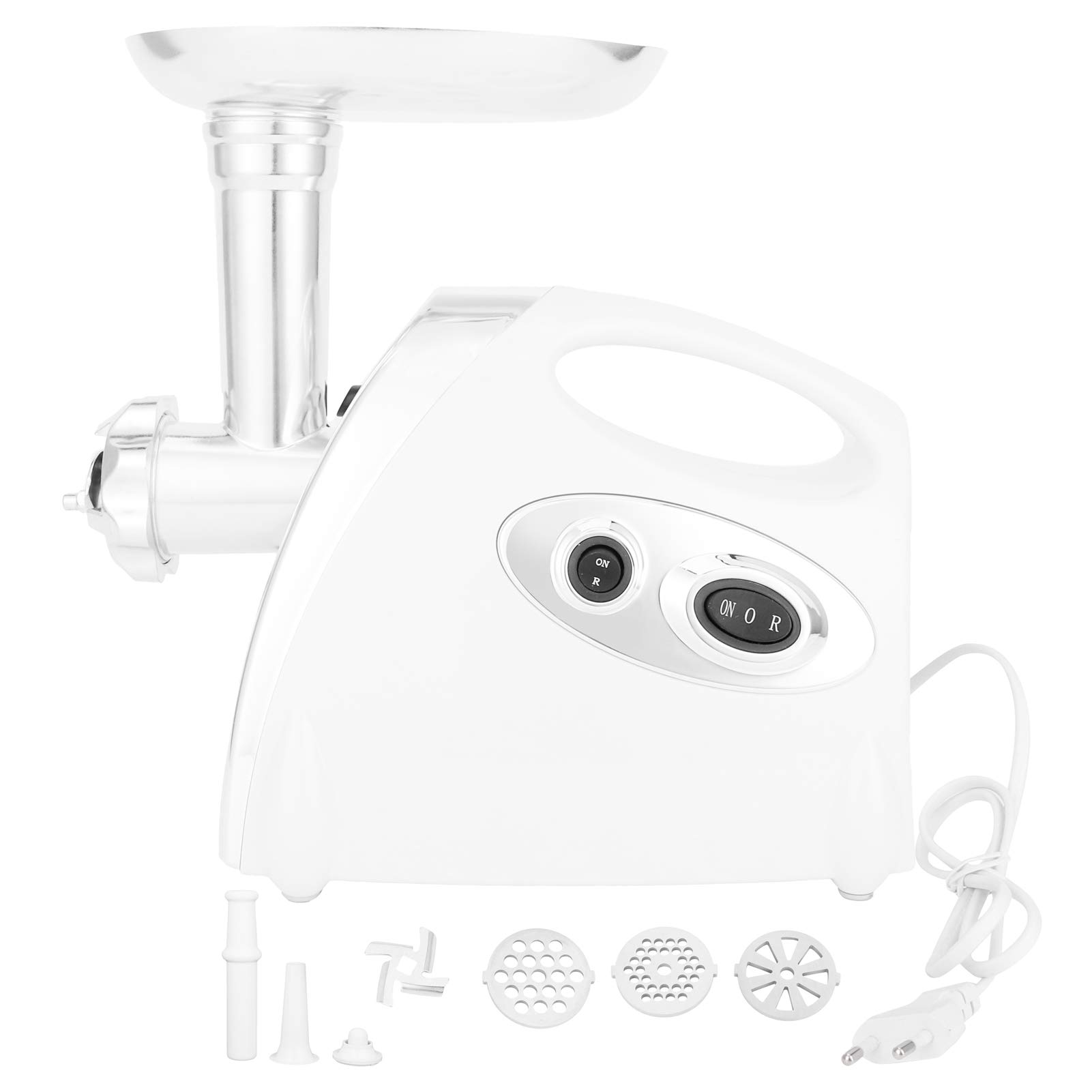 Fdit Picadora de Carne Eléctrica de 300W, Trituradora de Carne Multifuncional con Materiales de Grado Alimentario para Hacer Embutidos en Casa, 1.5-2 Kg/min, Acero Inoxidable 304