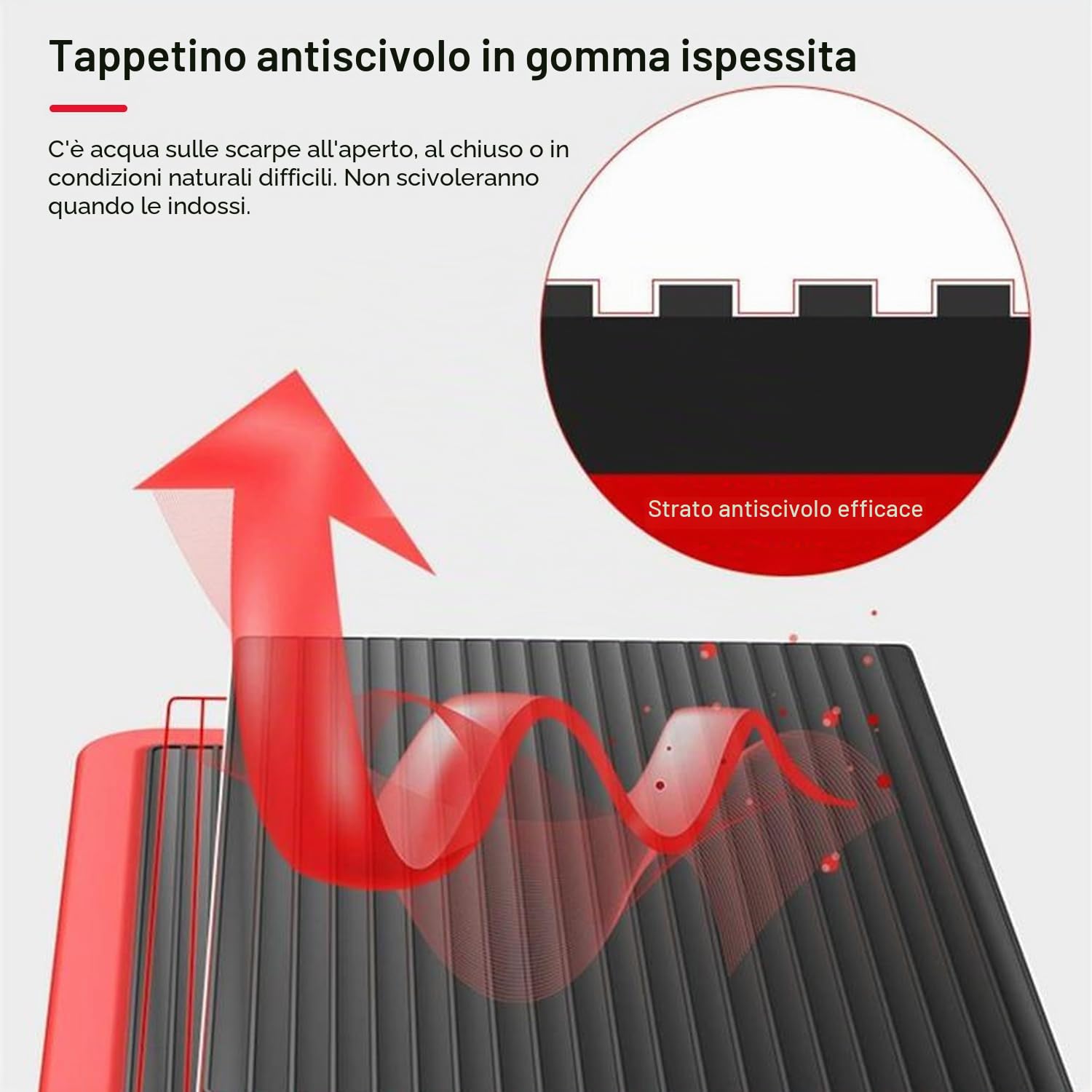 SEVEN COMFORT Scaletta pieghevole con corrimano, 4 gradini, antiscivolo, facile da riporre, ampi gradini, adatta per cucina, casa e soggiorno, portata fino a 150 kg (rosso, 4 livelli)