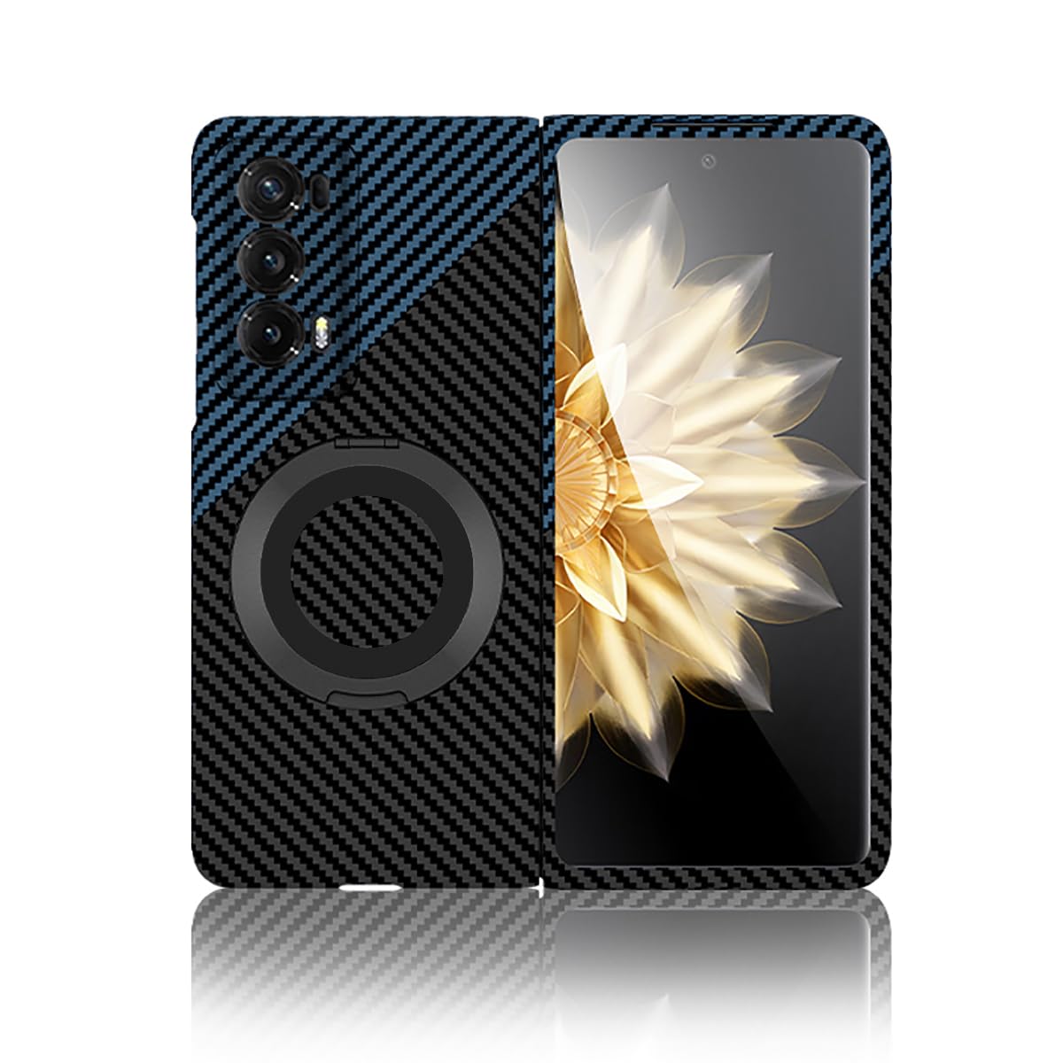 Karbonfaser Schutzhülle Für Huawei Honor Magic V2 – Magnetisch, Mit Ständer & Kabellosem Laden