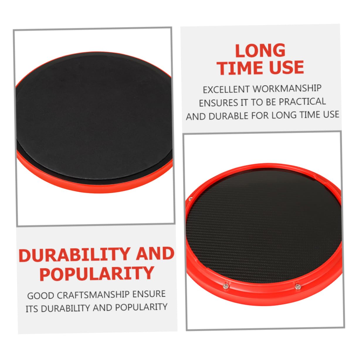 Pad Silencioso de Batería de 10 Pulgadas en Fibra de Carbono y Abs, Rojo, para Principiantes, Práctica de Batería en Casa | Abs Plástico, Metrónomo Integrado, para Principiantes, Uso de Práctica y Entrenamiento Básico