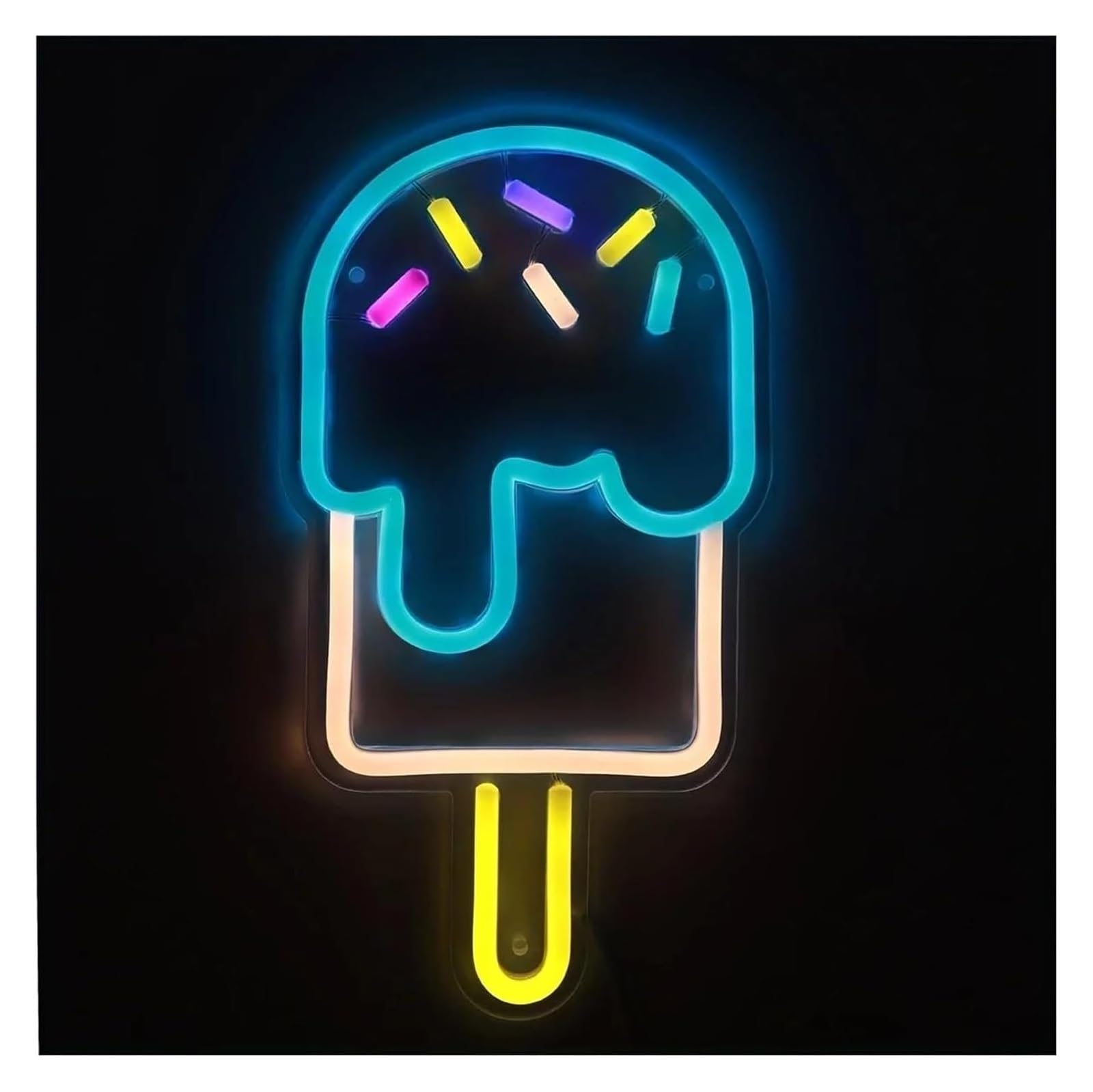 Lampada a LED per insegne a ghiacciolo con decorazione luminosa al neon per bambini ragazze feste negozi arte sospesa