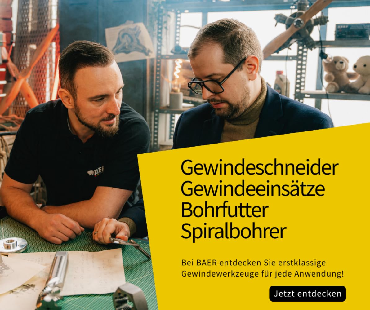 BaerCoil BAER UNiTap Gewindeschneider Set HSSE M3 - M12: Gewindebohrer Durchgangsloch - Kernlochbohrer - High-End Gewindeschneid-Satz - Gewindebohrer-Set - Gewindeschneider - Maschinengewindebohrer