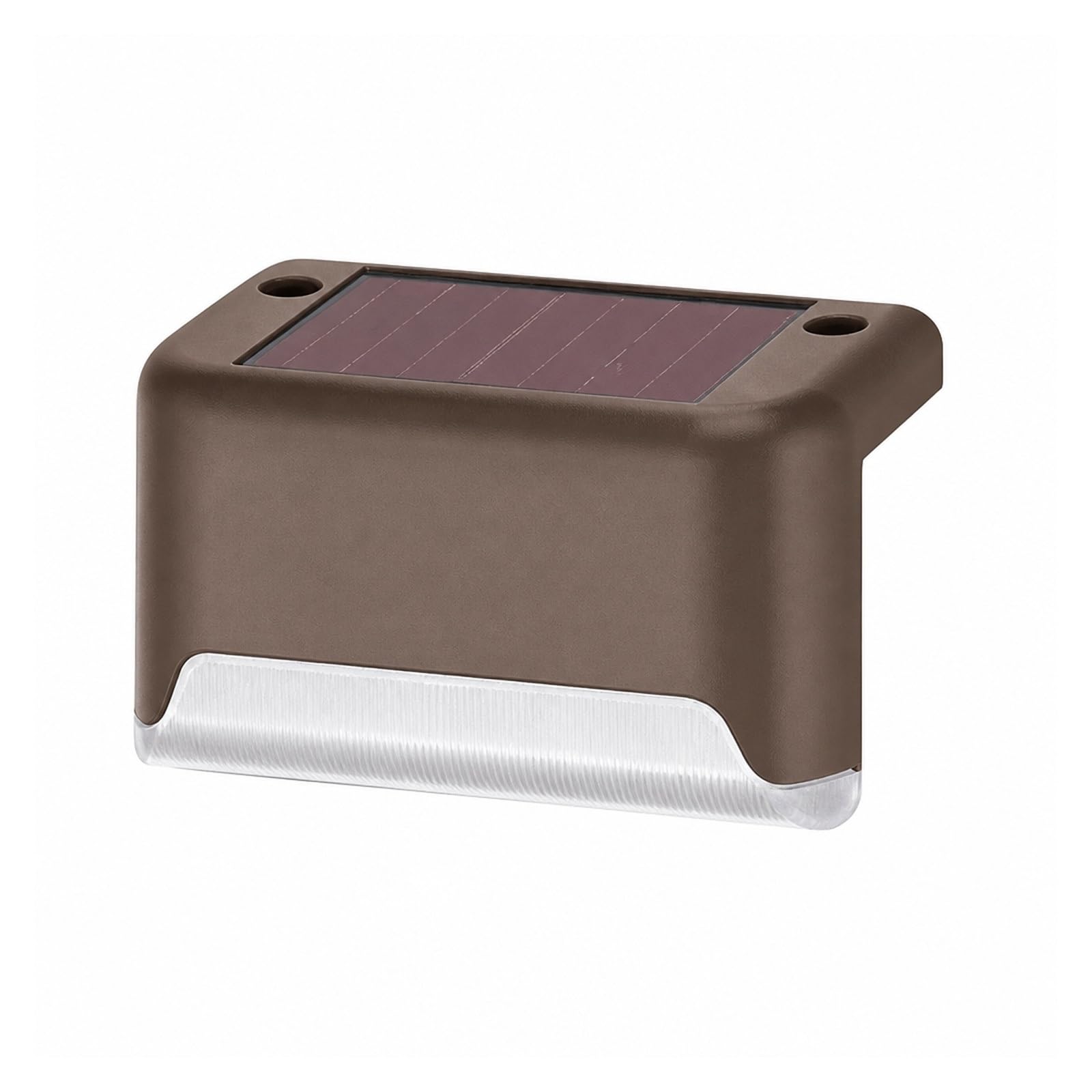 AMRTTWY In Ground Lights, Solar Deck Lights Outdoor LED Fence Step Lamp(Brown Shell-White,8Pcs)