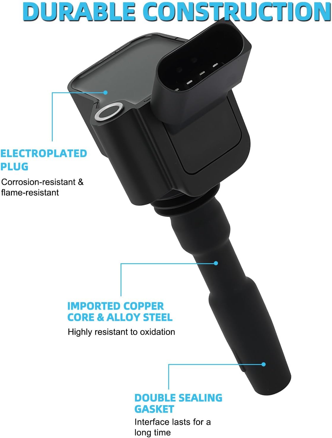 Set Of 4 UF717 Ignition Coil Pack (1.4L Only) For Volkswagen/VW Jetta 2014-2015 2019, Golf 2019 2021,For Audi A3 Sportback e-tron 2016-2018, Replace # UF779 04E905110A