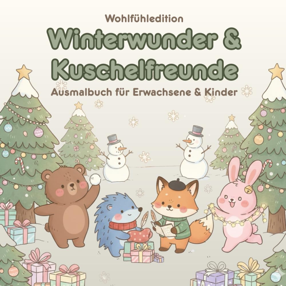 Winterwunder & Kuschelfreunde: Winterzauber & Kuschelfreunde – Ein gemütliches Kawaii-Ausmalbuch für Kinder & Erwachsene | Niedliche Winter- & Weihnachtsmotive zum Entspannen, Träumen & Abschalten