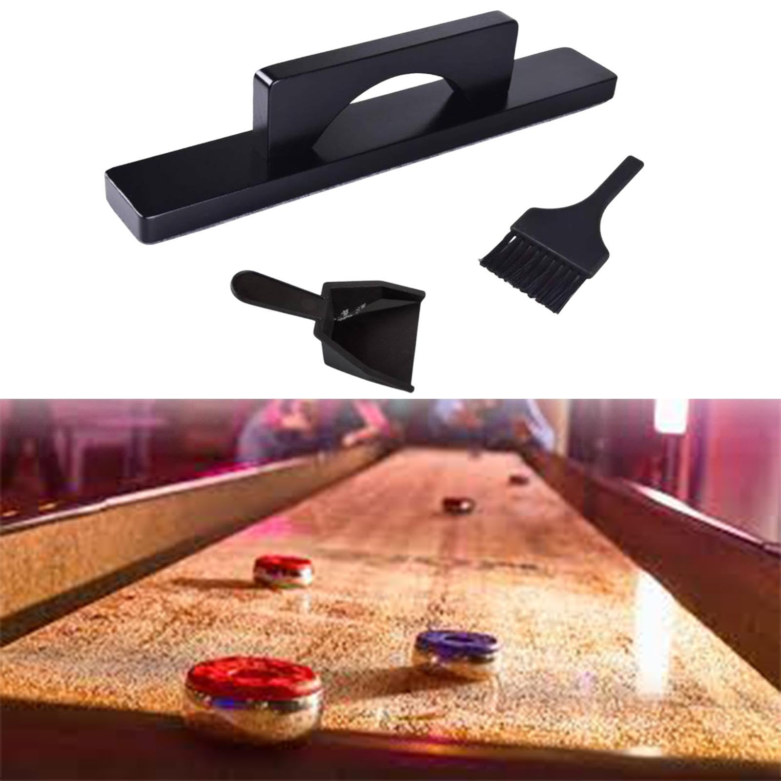 Spazzola Portatile per La Manutenzione del Tavolo da Shuffleboard, Nero