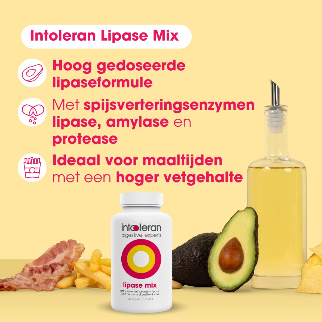 Intoleran Lipase Mix Enzymes digestives – 108 gélules